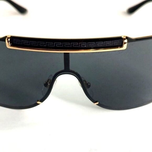 VERSACE Suglasses VE2140 1002 Pilot Aviator Greca Shield Black Unisex - Picture 6 of 16